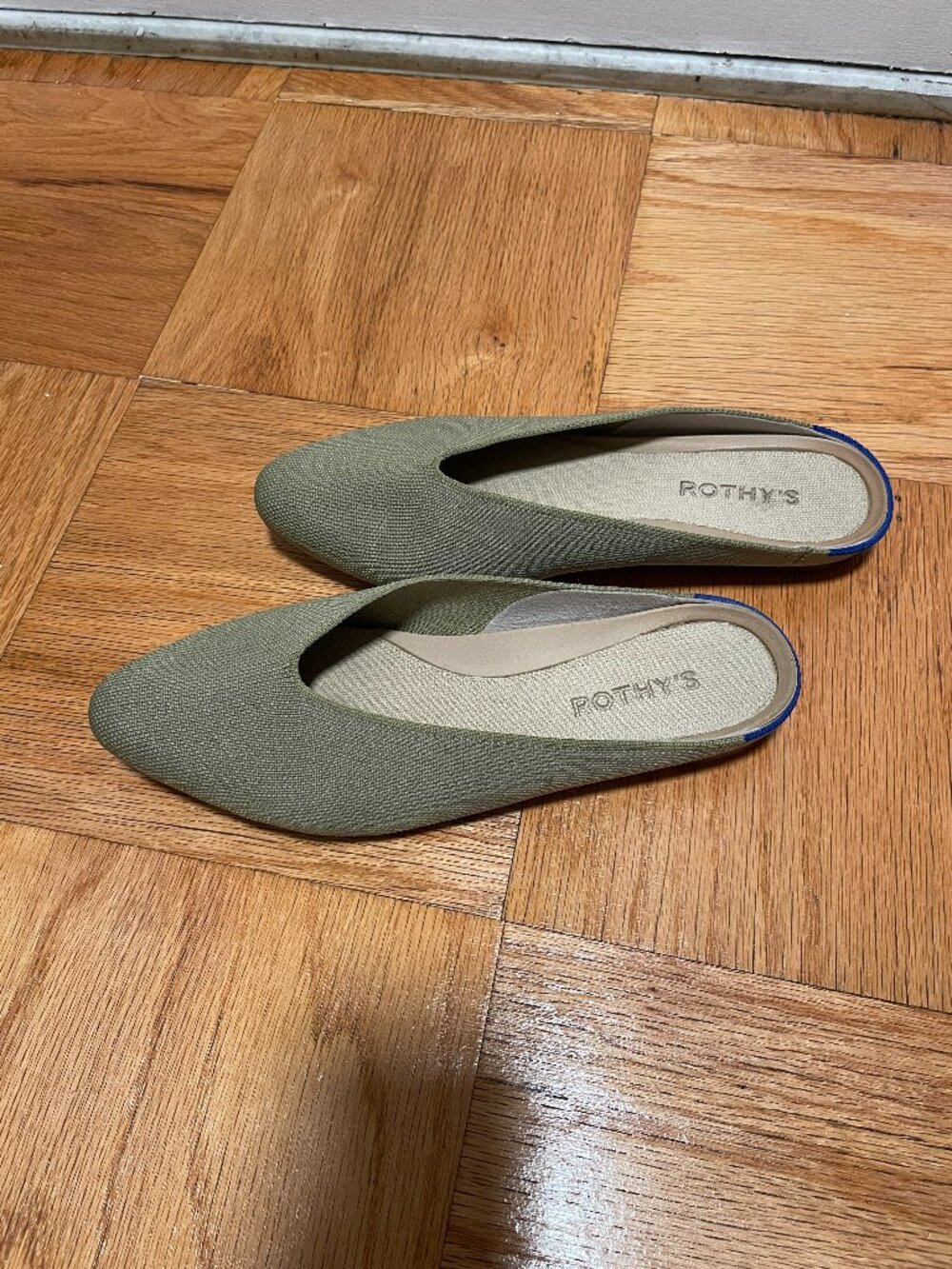 Rothy's Almond demi mule Cedar green US 7.5 EU 38